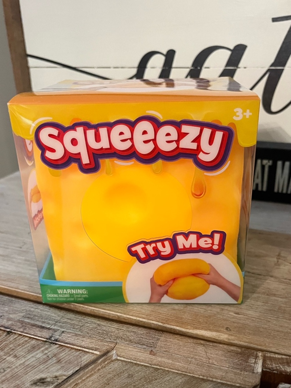 Squeezy Squishy Toy - Bright Yellow cheese